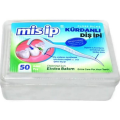 Misip 50 Li Köşeli Kutulu Kürdanlı Diş İpi