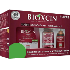 Bioxcin Forte Saç Bakım Kiti Yoğun Saç Dökülmesi İçin (300 ml Şampuan & 50 ml Serum & Keratin Complex 60 Tablet)