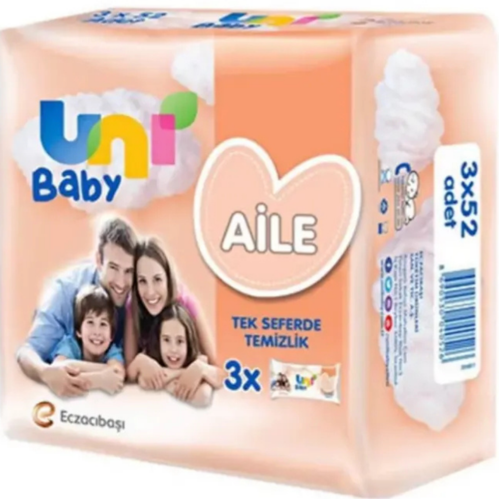 Uni Baby Islak Mendil Aile Paketi 52 Yaprak 3'Lü