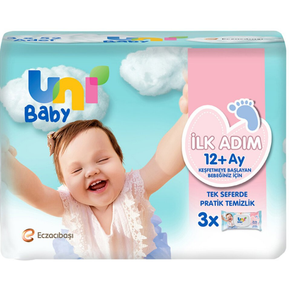Uni Baby Ilk Adım 12 Ay Islak Mendil 52 Yaprak - 3'Lü