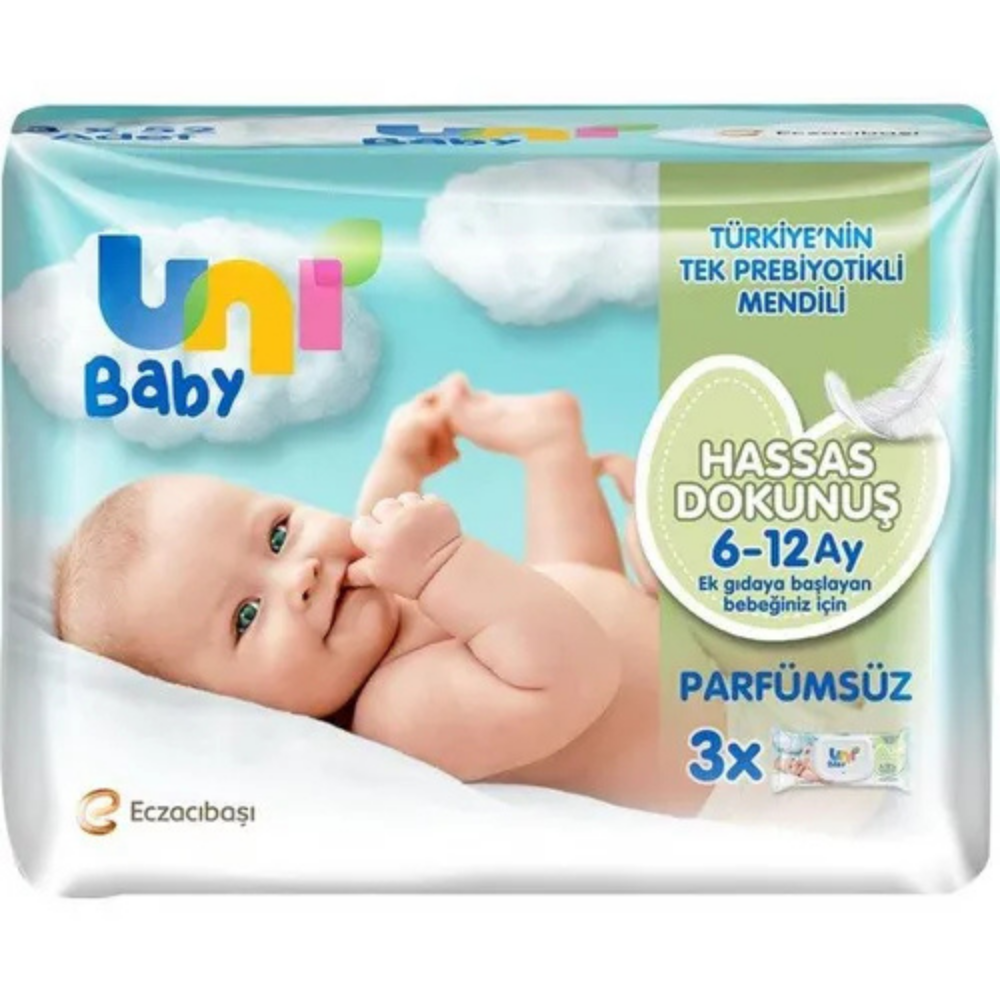 Uni Baby Hassas Dokunuş 6-12 Ay Islak Mendil 52 Yaprak