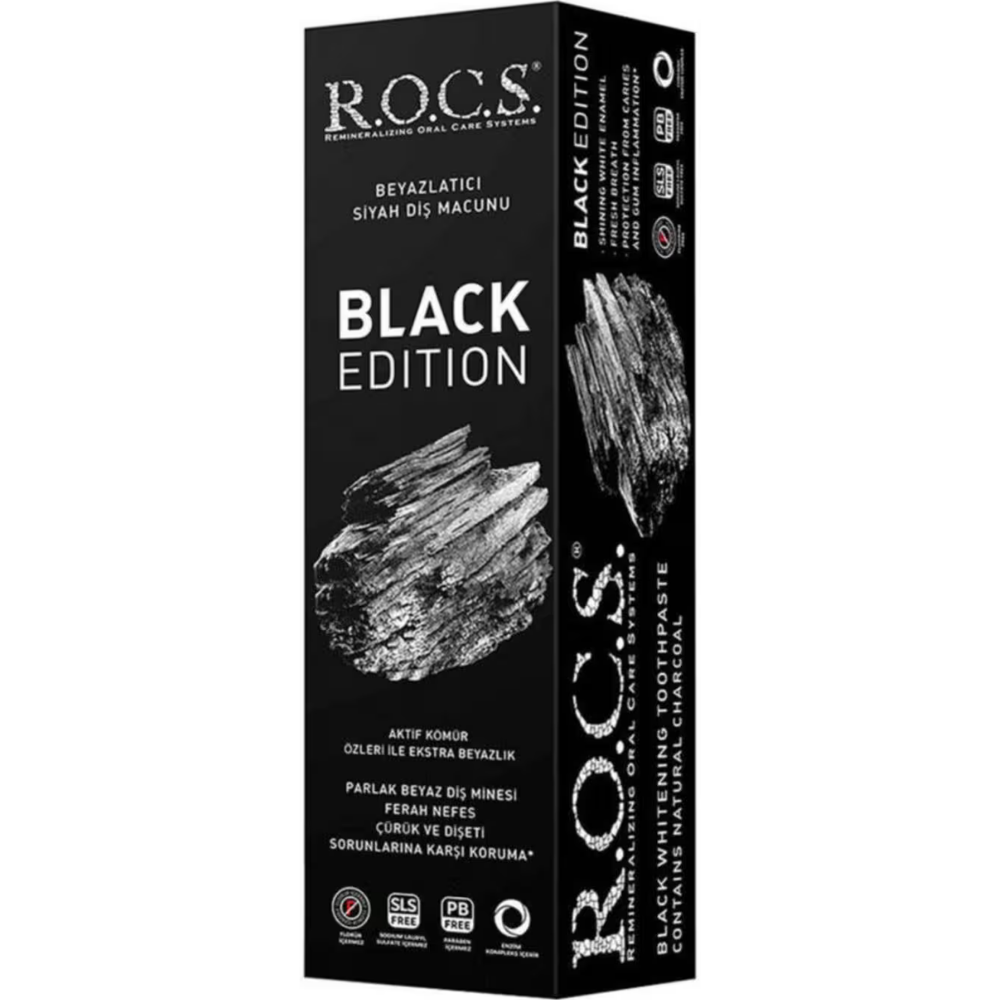 Rocs Black Edition Kömür Özlü Beyazlatıcı Diş Macunu