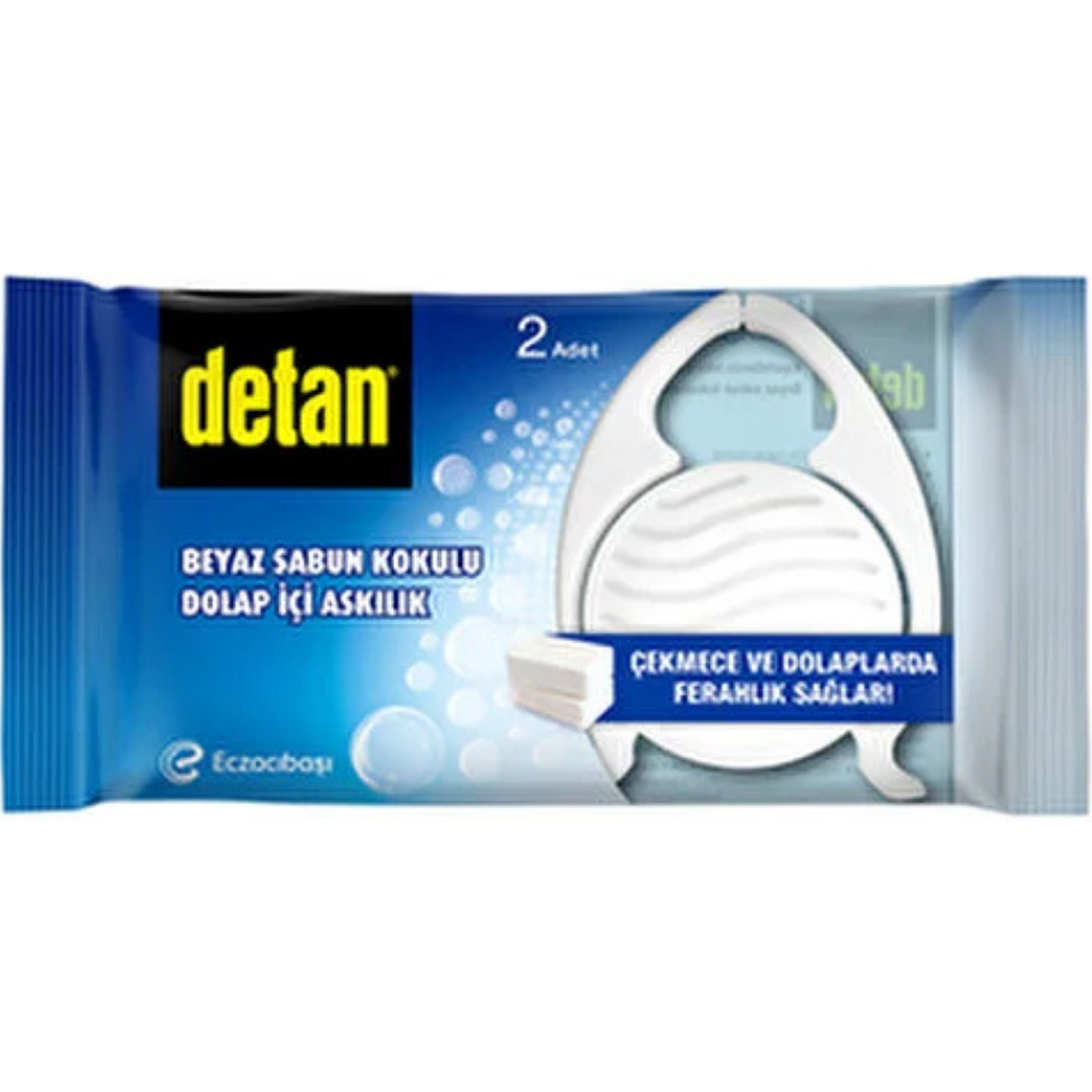 Detan Güvesavar Beyaz Sabun Kokulu Dolap İçi Askılık - 2 Adet